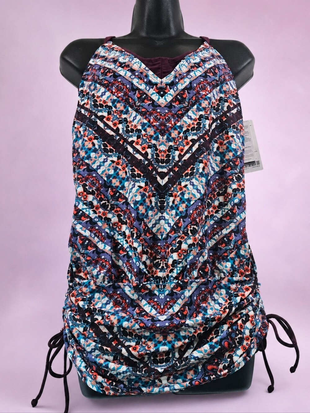 Athleta Marrakesh Tankini TOP ONLY 38D/DD Boho Mosaic UPF 50 Swim Dress NWT